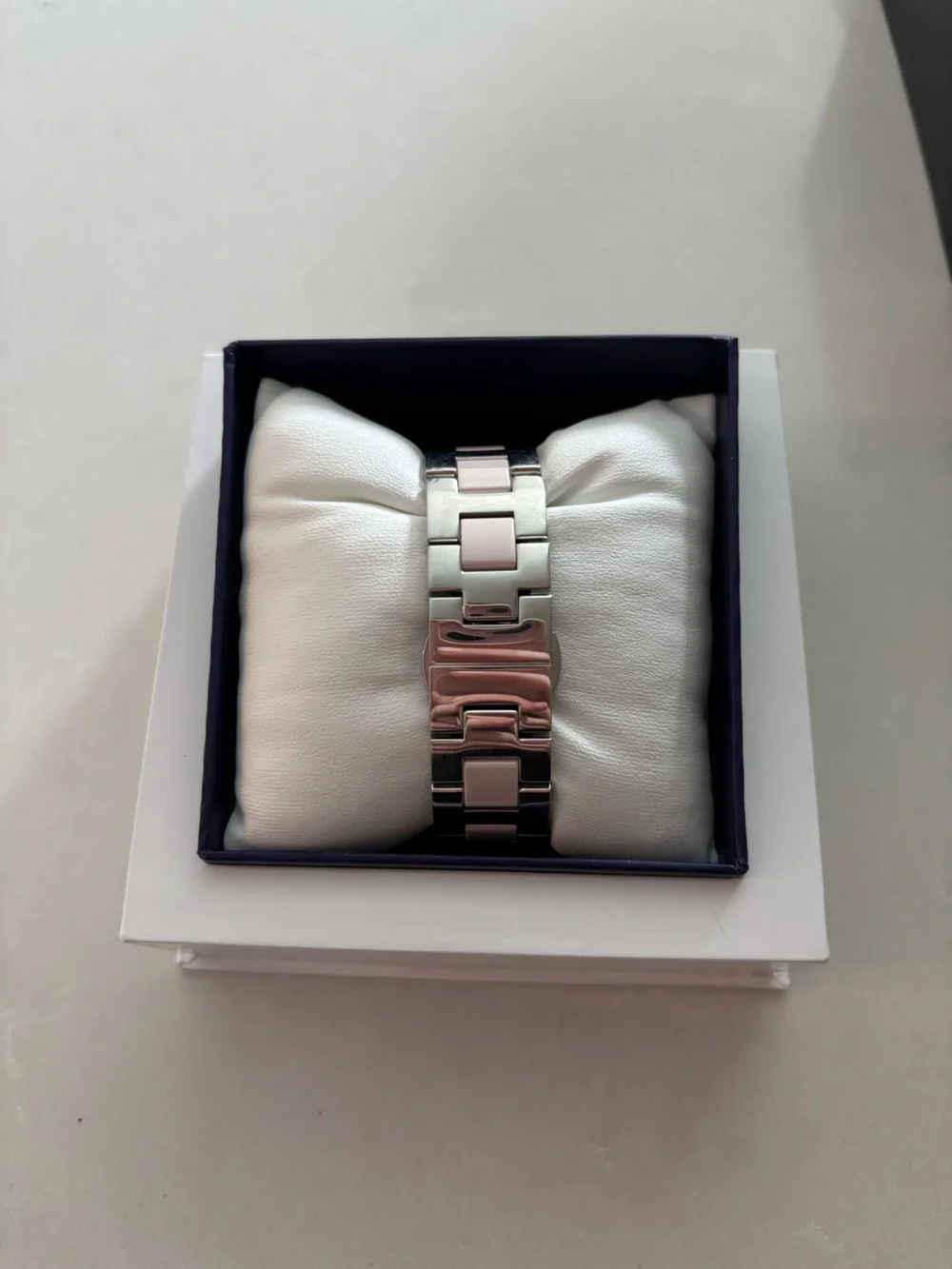 Movado Silver and White Museum Dial Bracelet Watch